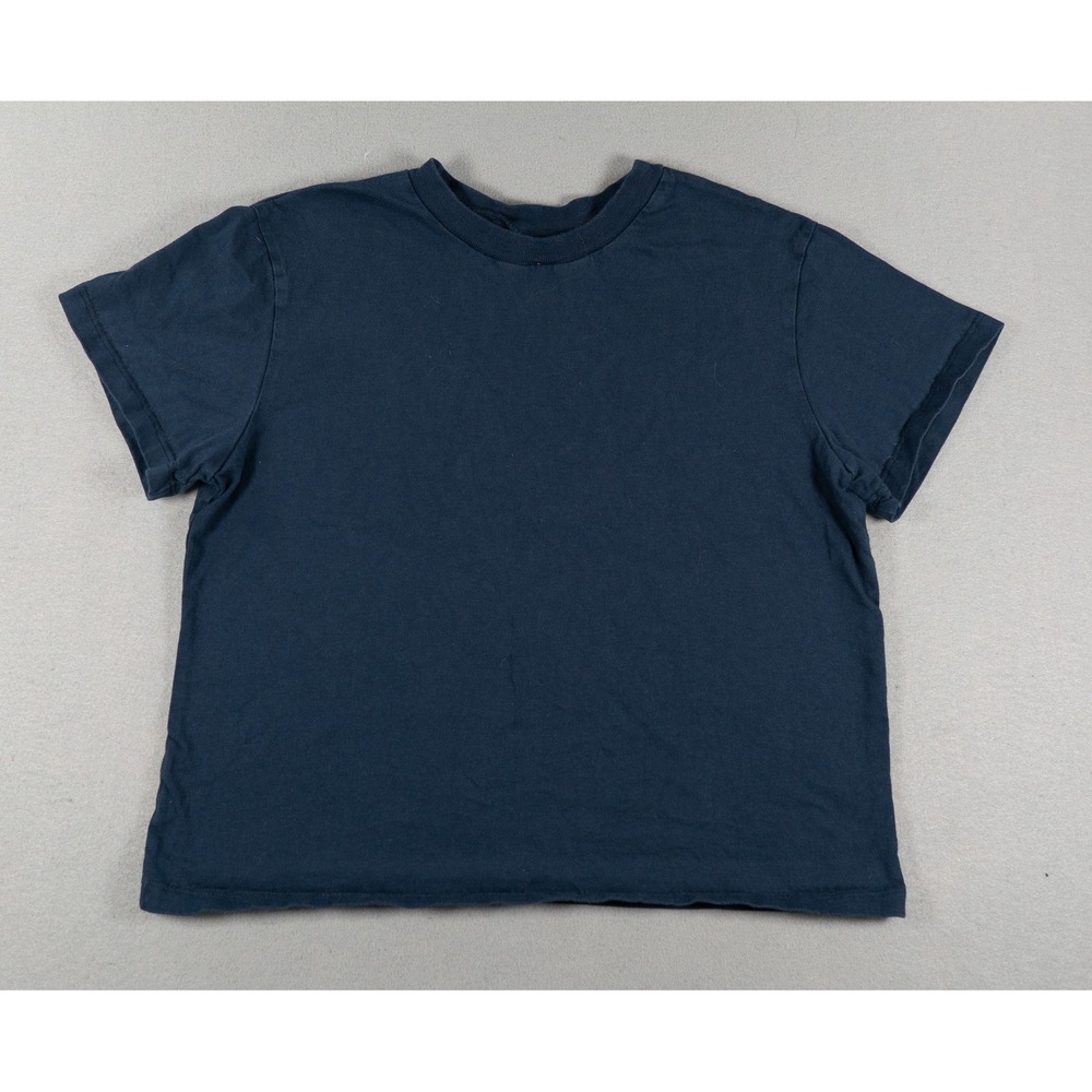 Reformation Organic Cotton Boxy Short Sleeve Crew Neck T-Shirt Navy Blue Size S
